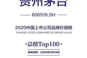 3449亿元！贵州茅台蝉联“中国上市公司品牌价值榜”TOP10