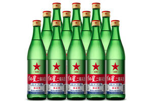 46度北京红星二锅头酒大二绵柔型白酒12瓶整箱价格？