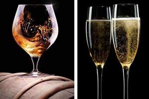 干邑和香槟的区别，干邑是葡萄蒸馏酒/香槟是气泡葡萄酒