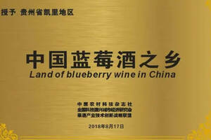 中国蓝莓酒之乡，着力打造蓝莓红酒品牌，凯缘春一马当先