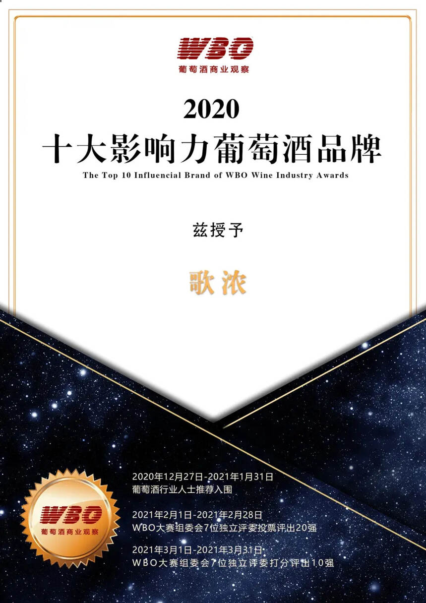 2020年度 WBO葡萄酒行业十大评选揭晓