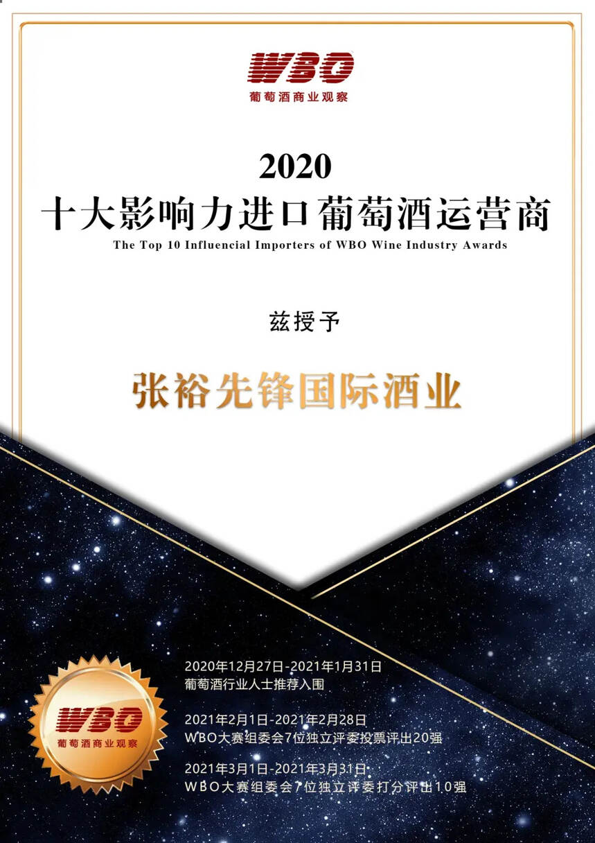 2020年度 WBO葡萄酒行业十大评选揭晓