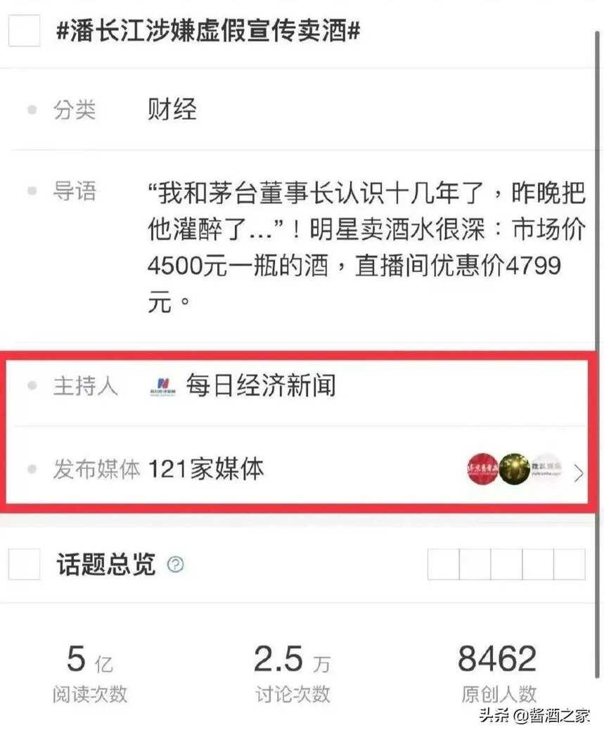 潘长江就茅台事件起诉每日经济新闻：损坏名誉，要求对方公开道歉