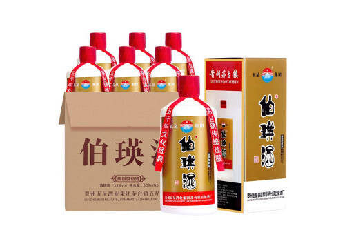 53度伯瑛酒精装酱香型白酒6瓶整箱价格？