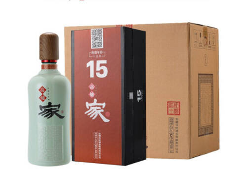 43度高炉家酒和谐15年浓香型高度酒4瓶整箱市场价格多少钱？