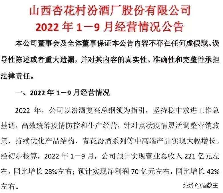 邹文武：汾酒三季度报利润暴增，背后有哪些要素值关注？