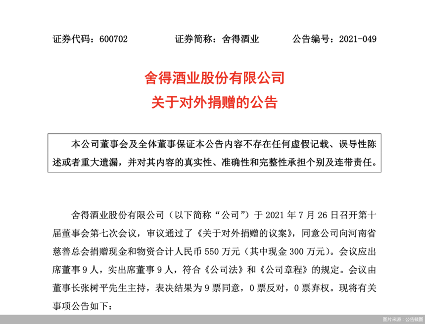 一方有难八方支援！酒企也没落后，捐款超亿元驰援河南