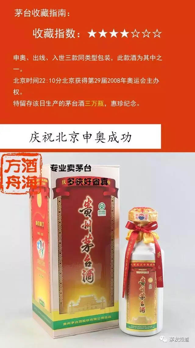 茅台收藏指南：庆祝北京申奥成功