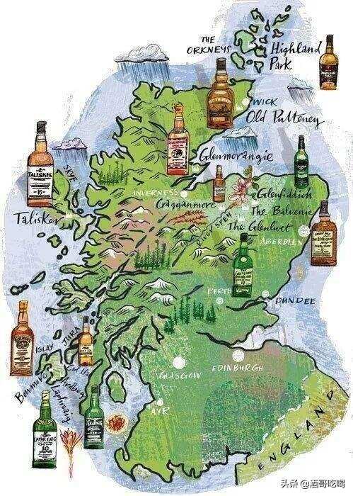 威士忌入门，苏格兰威士忌五大产区及代表酒款？