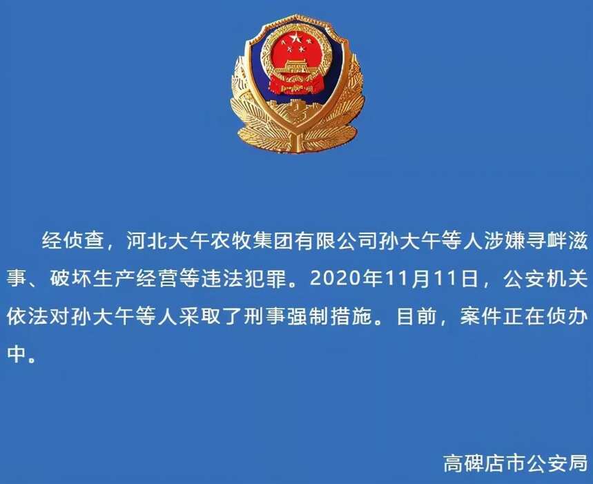 曾涉五粮液商标案，“大午粮液”主人孙大午涉嫌犯罪二进宫